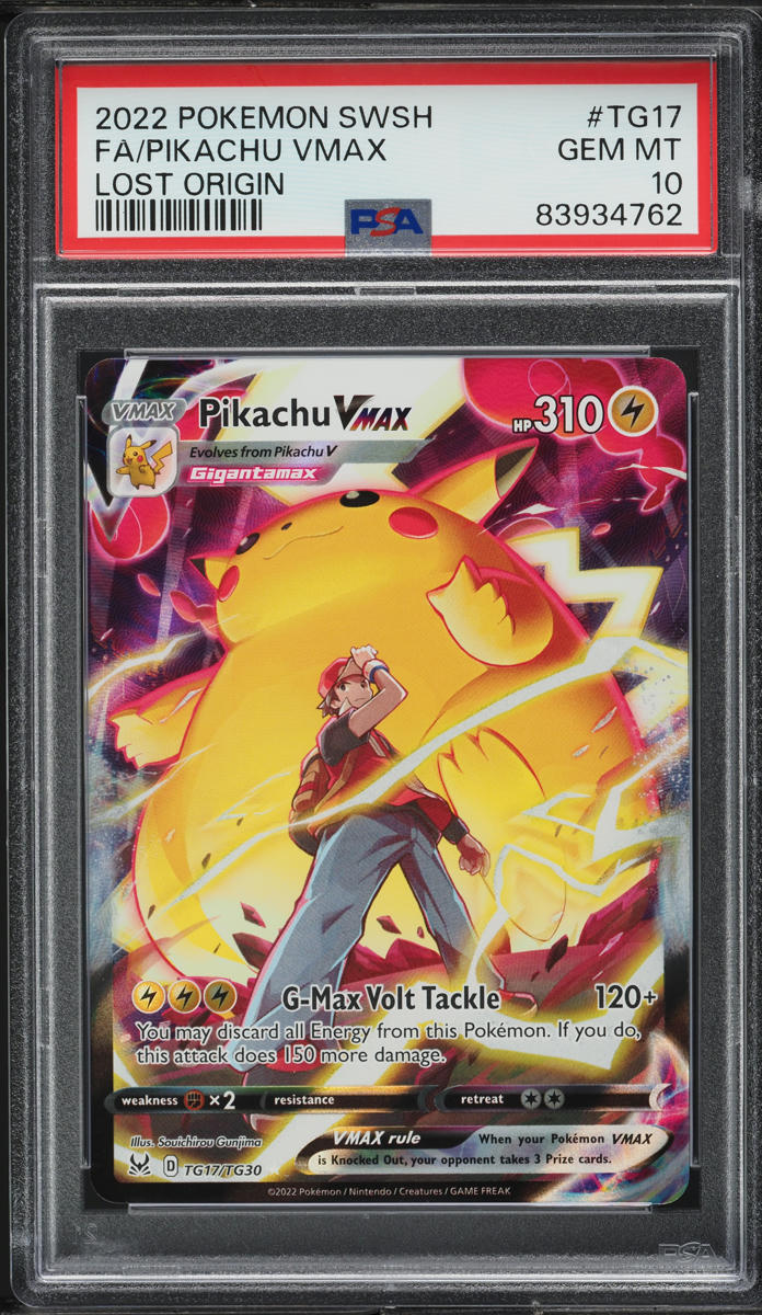 2022 Pokemon Sword & Shield Lost Origin Pikachu VMAX #TG17 PSA 10