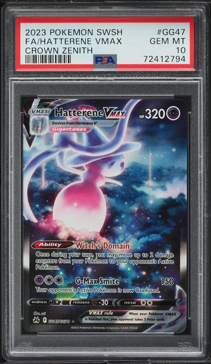 2023 Pokemon Sword & Shield Crown Zenith Hatterene VMAX #GG47 PSA 10 GEM MINT