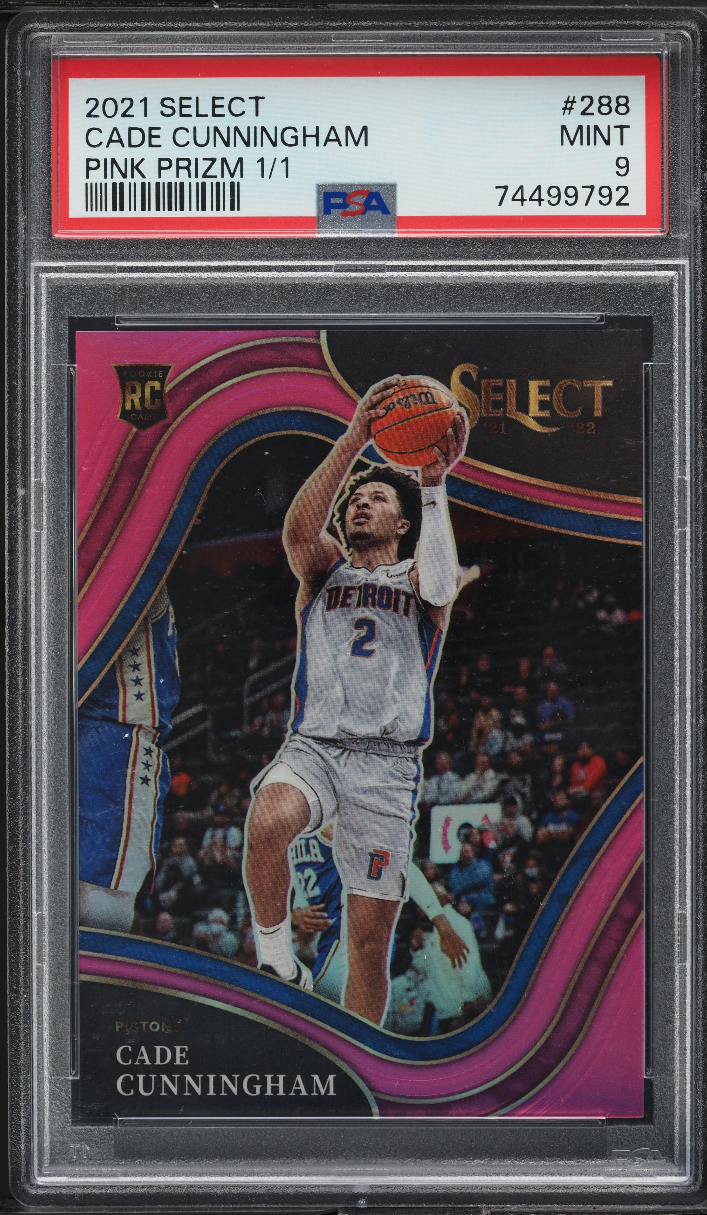 2021 Select Courtside Pink Prizm Cade Cunningham ROOKIE 1/1 #288