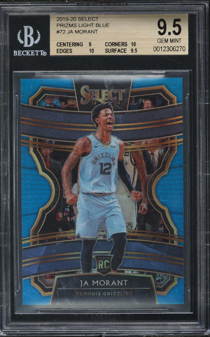 2019 Select Concourse Light Blue Prizm Ja Morant ROOKIE /299 #72 BGS 9.5 GEM