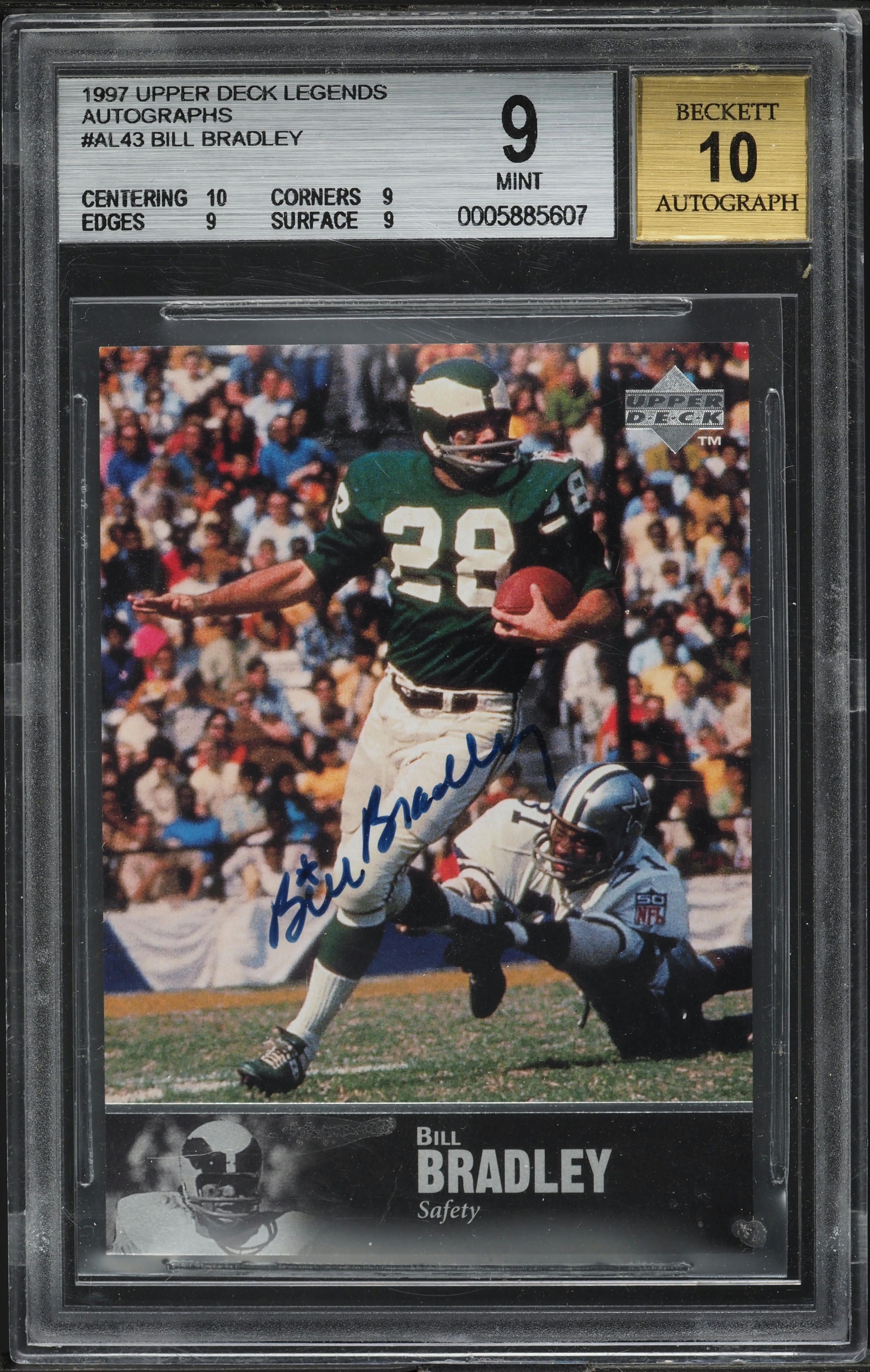 1997 Upper Deck Legends AUTO Bill Bradley #AL43 BGS 9 MINT on