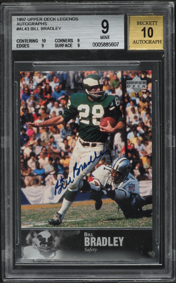 1997 Upper Deck Legends AUTO Bill Bradley #AL43 BGS 9 MINT