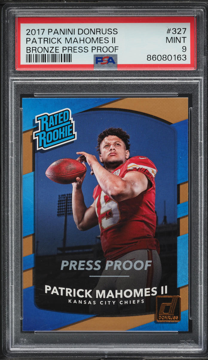 2017 Donruss Bronze Press Proof Patrick Mahomes II ROOKIE #327 PSA 9 MINT