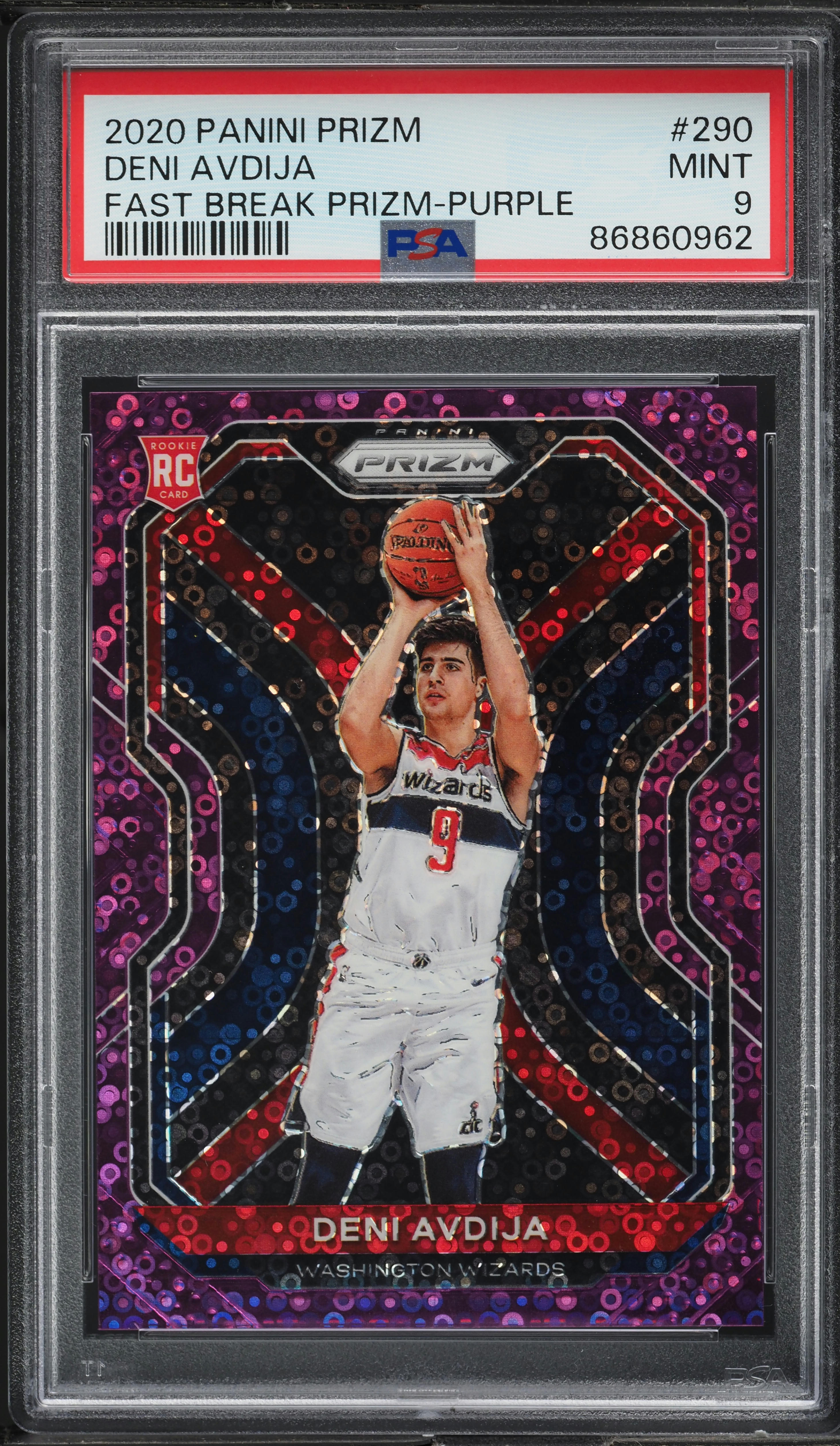 2020 Panini Prizm Fast Break Purple Deni Avdija ROOKIE /75 #290 