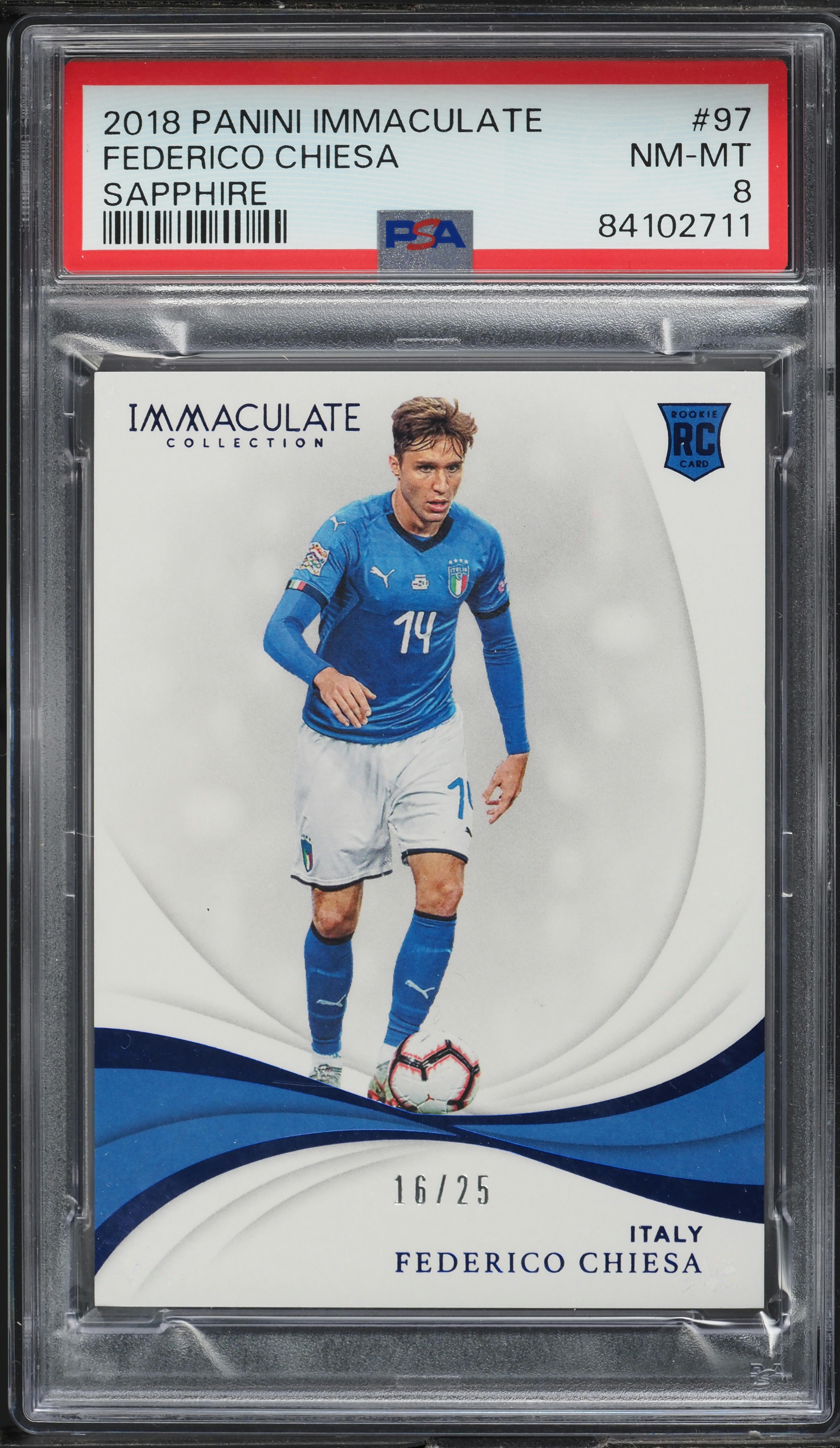 panini immaculate フェデリコキエーザ 2018 Immaculate Collection Sapphire Federico Chiesa ROOKIE /25 #97