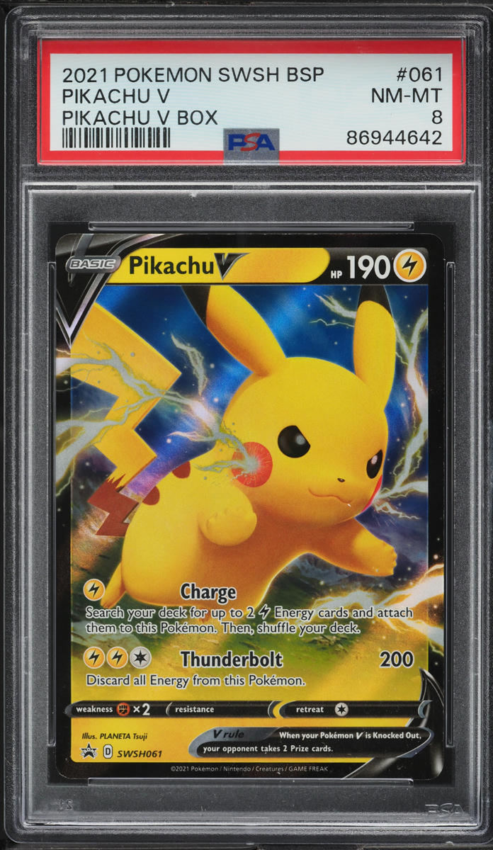 2021 Pokemon SWSH Black Star Promo Shining Fates Pikachu V #61 PSA