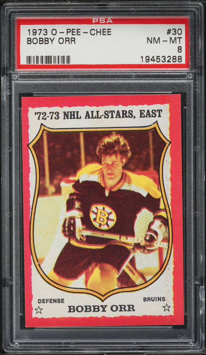 1973 O-Pee-Chee Hockey Bobby Orr ALL-STAR #30 PSA 8 NM-MT