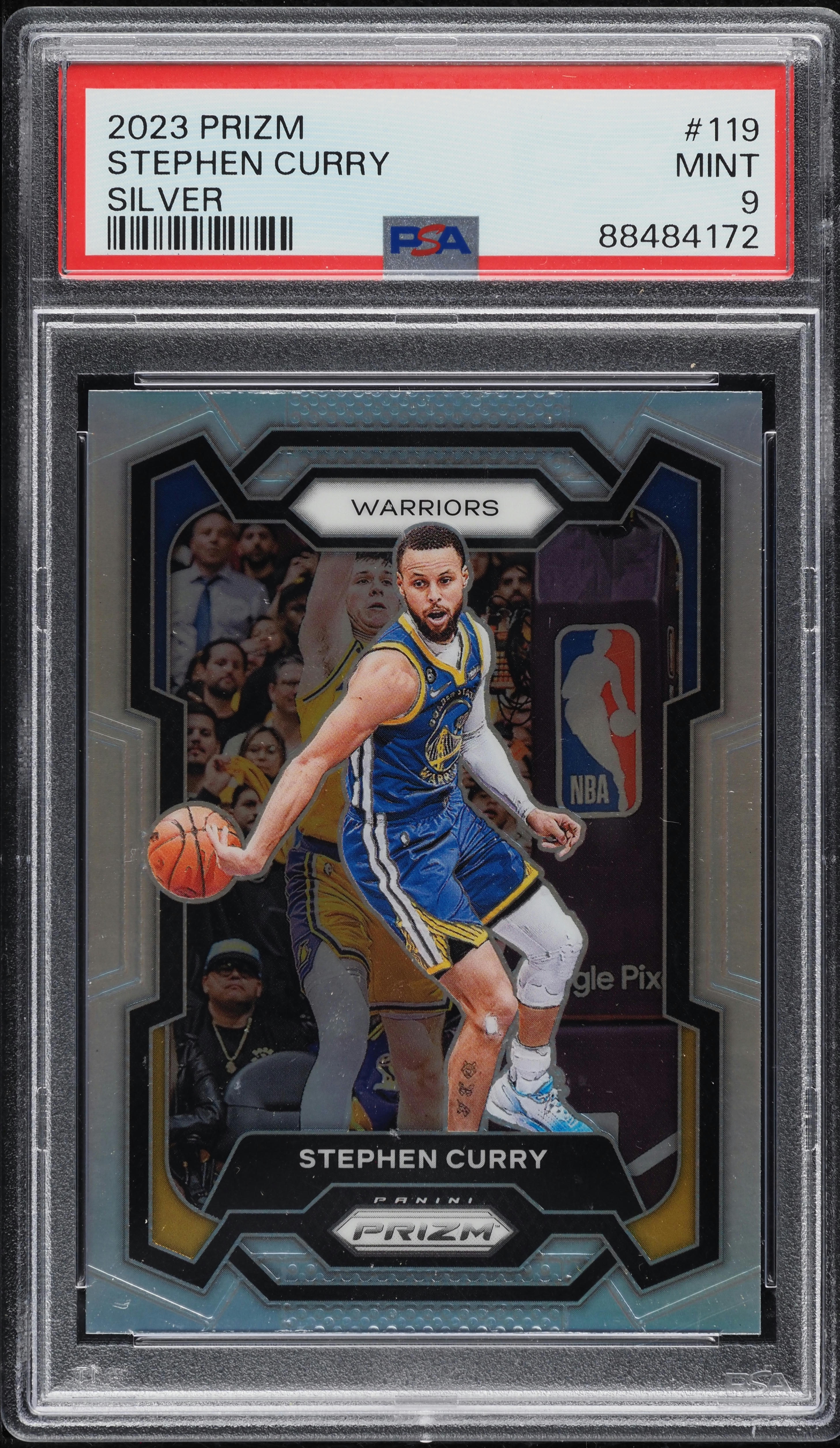 2023 Panini Prizm Silver Stephen Curry #119 PSA 9 MINT on Fanatics
