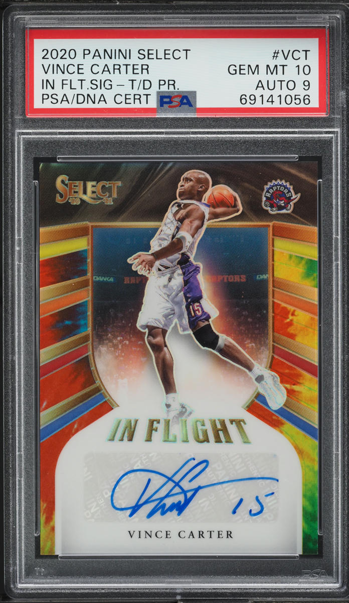 2020 Select In Flight Tie Dye Prizm Vince Carter AUTO DNA 9 /25