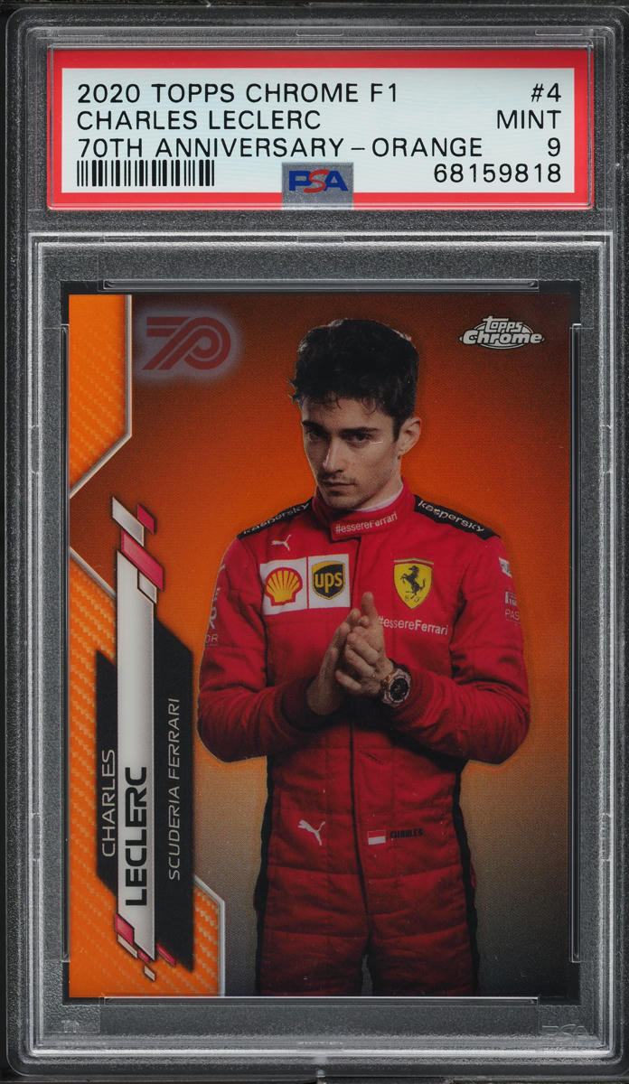 2020 Topps Chrome Formula 1 F1 70th Orange Refractor Charles Leclerc PSA 9 MINT