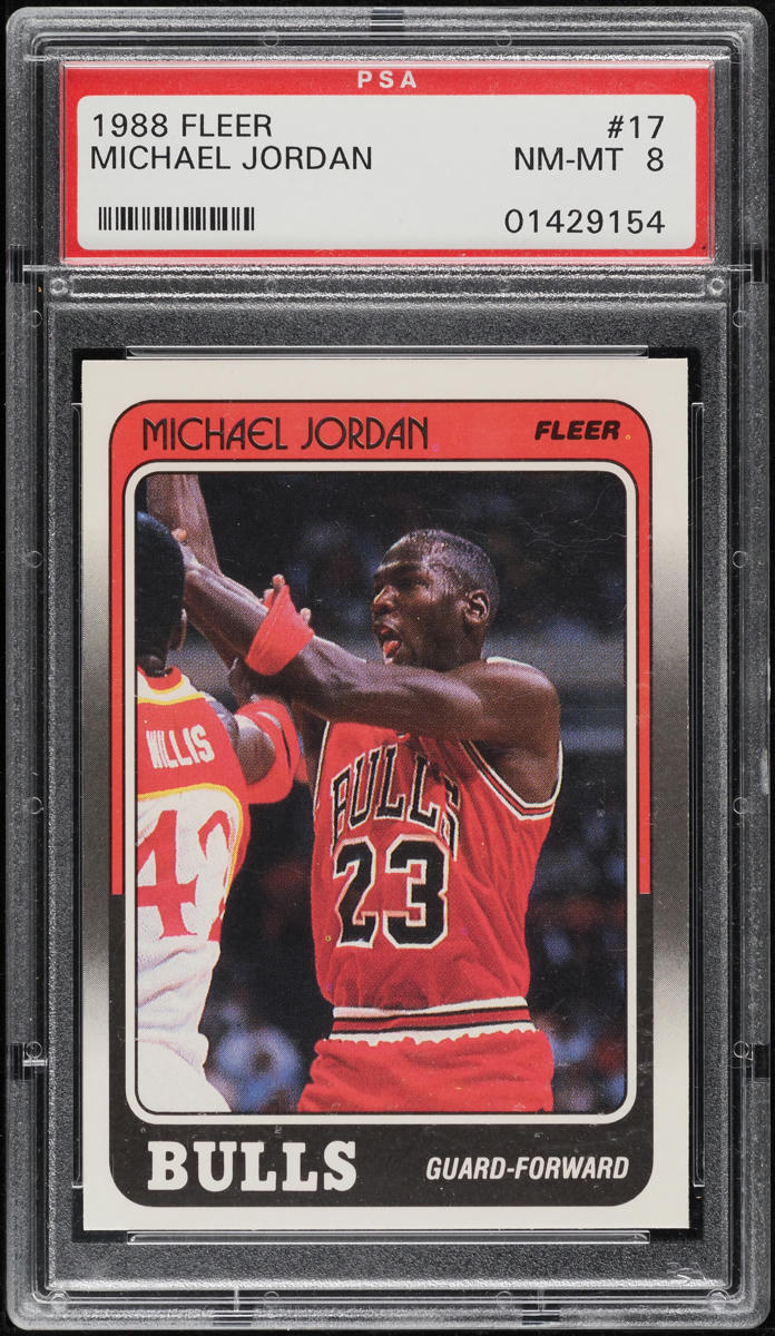 1988 Fleer Basketball Michael Jordan #17 PSA 8 NM-MT