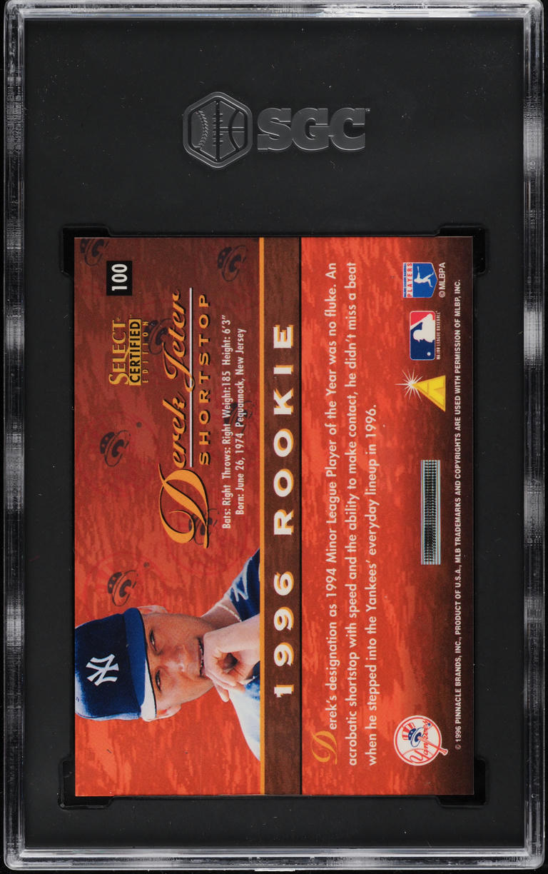 1996 Select Certified Blue Derek Jeter ROOKIE #100 SGC 8 NM-MT