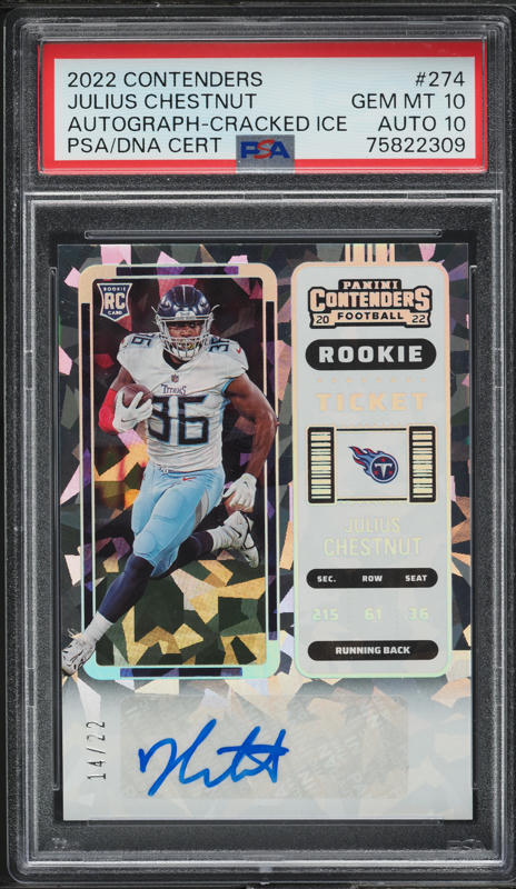 2022 Panini Contenders Cracked Ice Julius Chestnut ROOKIE AUTO DNA