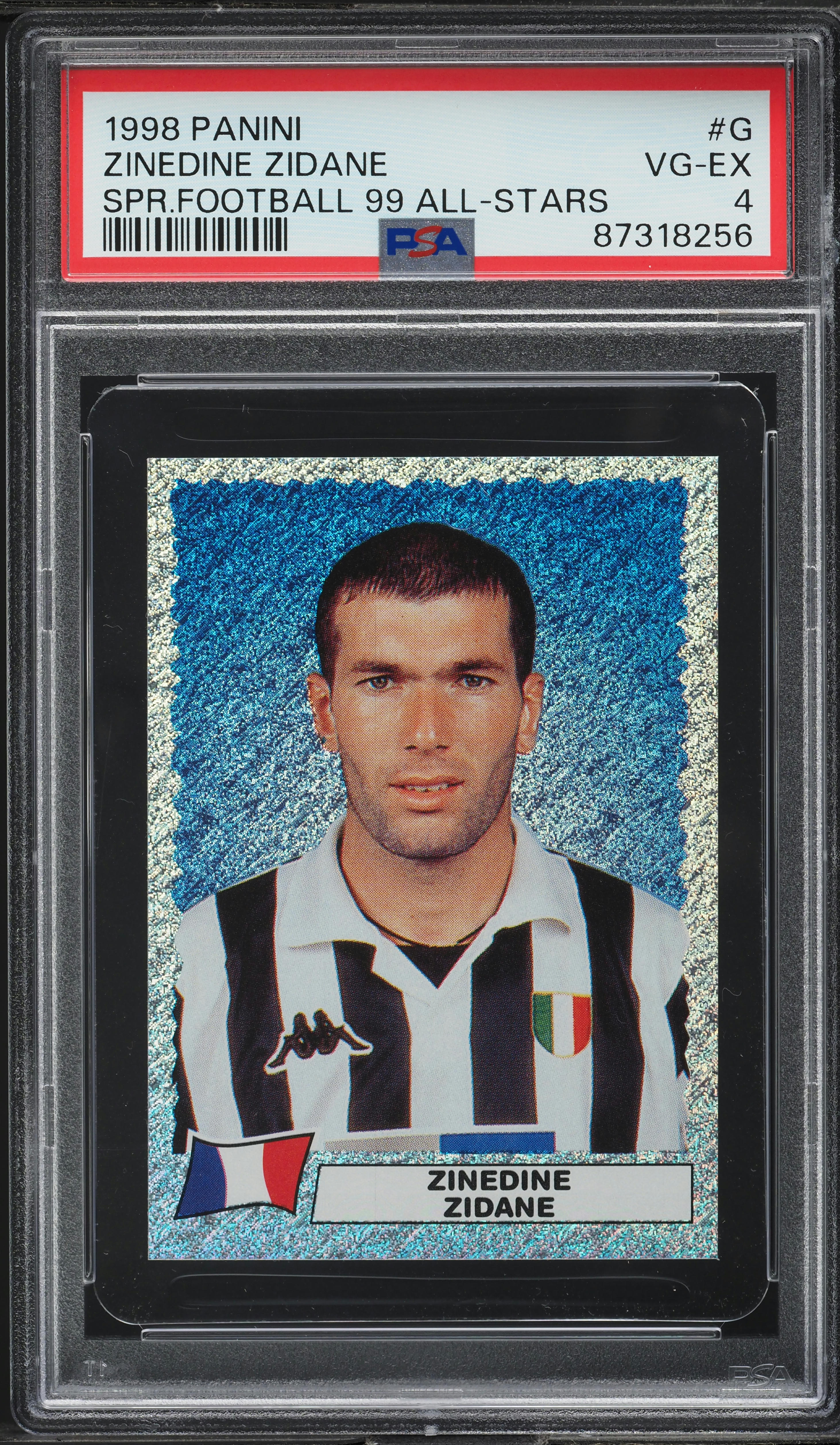 1998 Panini Super Football '99 All-Stars Zinedine Zidane #G PSA 4