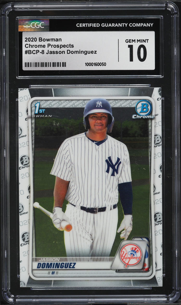 2020 Bowman Chrome Prospects Jasson Dominguez ROOKIE #BCP-8 CGC 10 GEM MINT