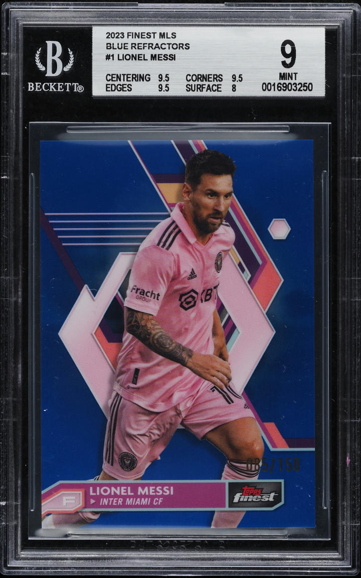 2023 Finest MLS Blue Refractors Lionel Messi /150 #1 BGS 9 MINT