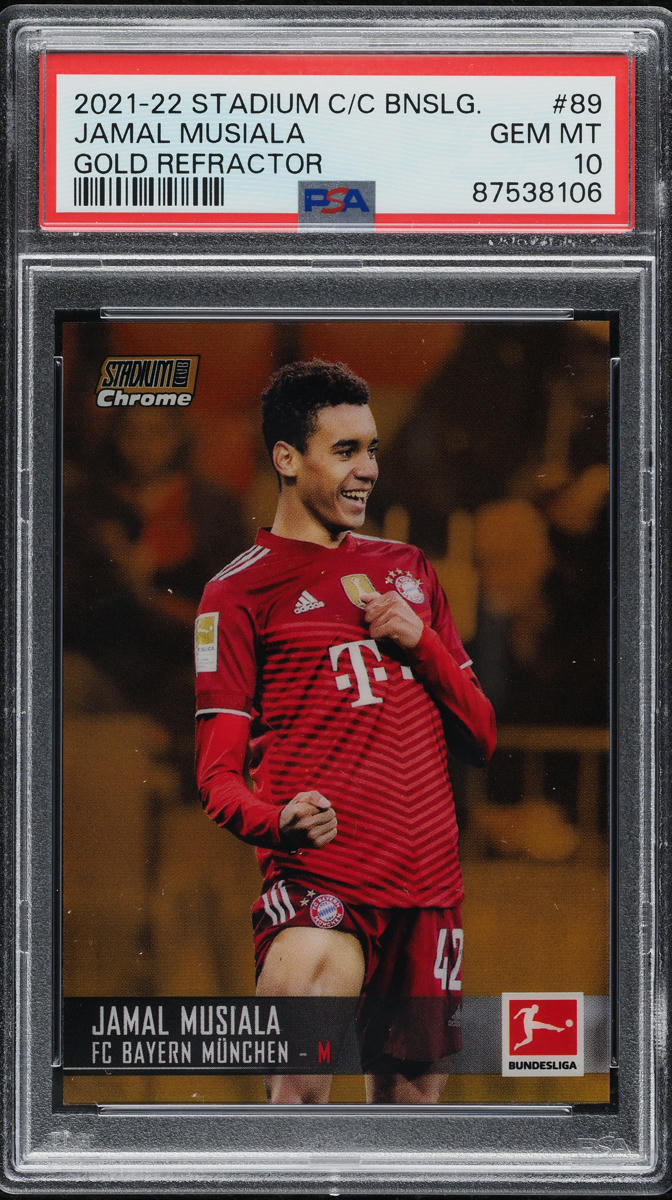 2021 Stadium Club Chrome Bundesliga Gold Refractor Jamal Musiala /50 PSA 10 GEM