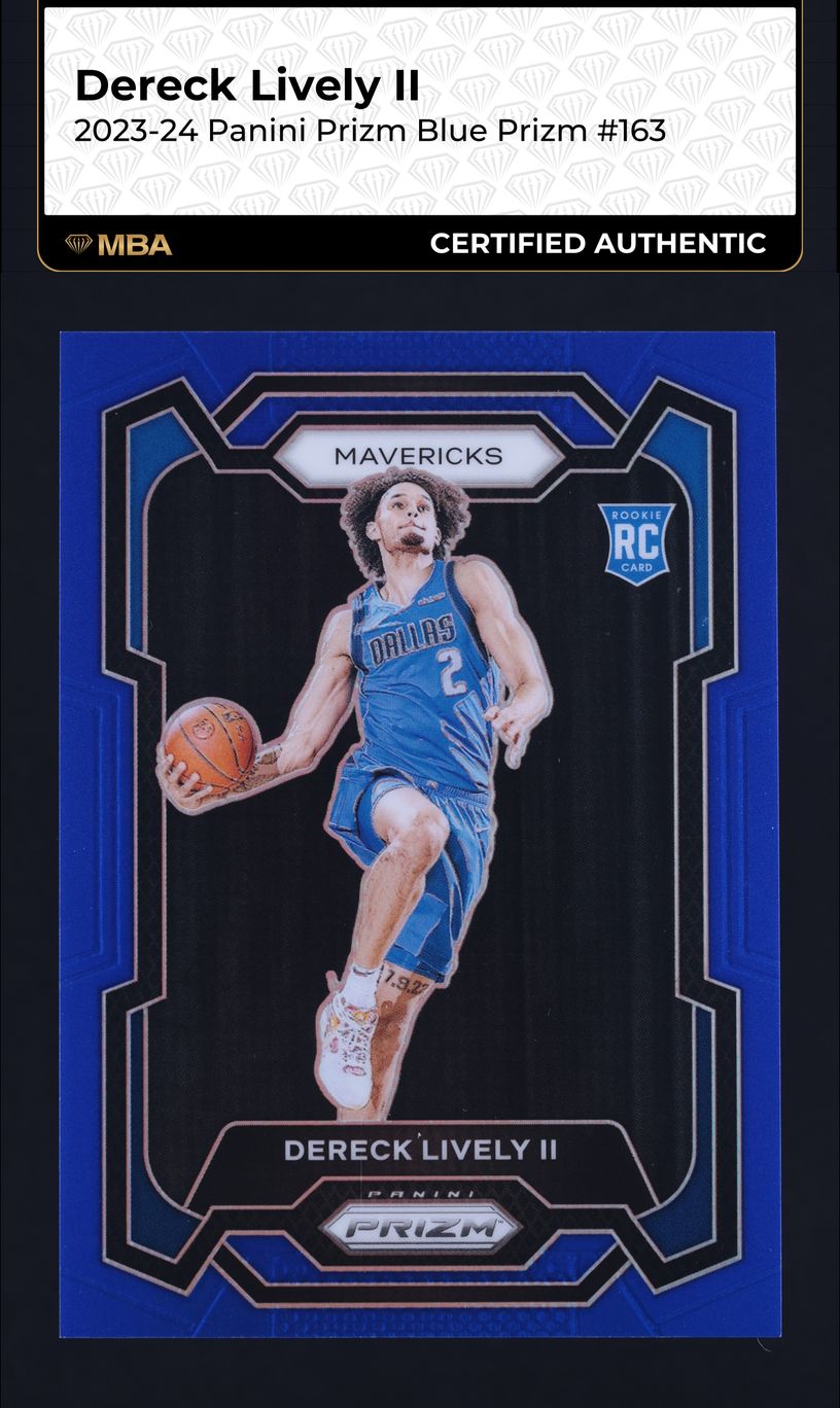 2023 Panini Prizm Blue Dereck Lively II ROOKIE /199 #163 MBA AUTH