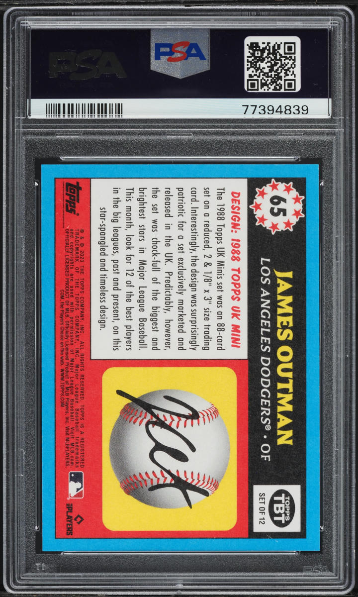 2023 Topps Throwback Thursday TBT James Outman ROOKIE #65 PSA 10 GEM MINT