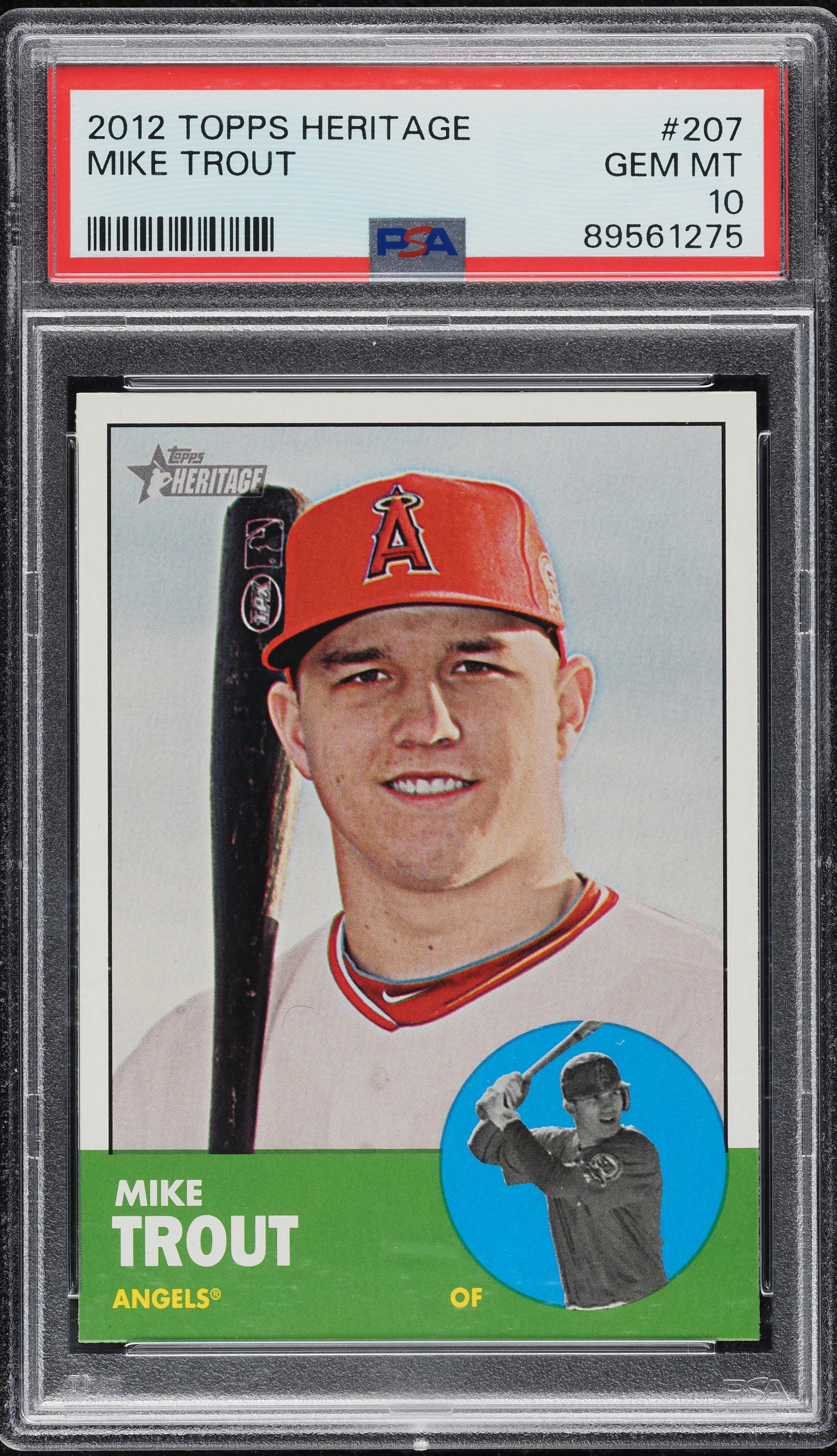 2012 Topps Heritage Mike Trout ROOKIE #207 PSA 10 GEM MINT on