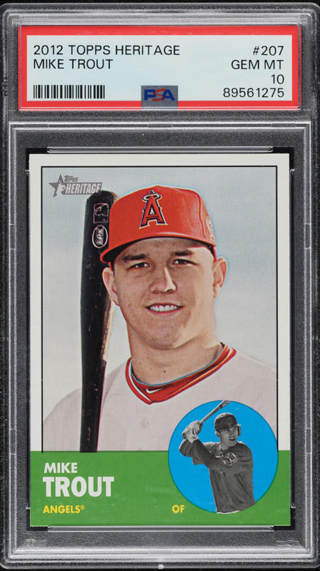 2012 Topps Chrome Mike Trout 10枚限定直筆サイン 2012 Topps Heritage Mike Trout ROOKIE #207 PSA 10 GEM MINT on