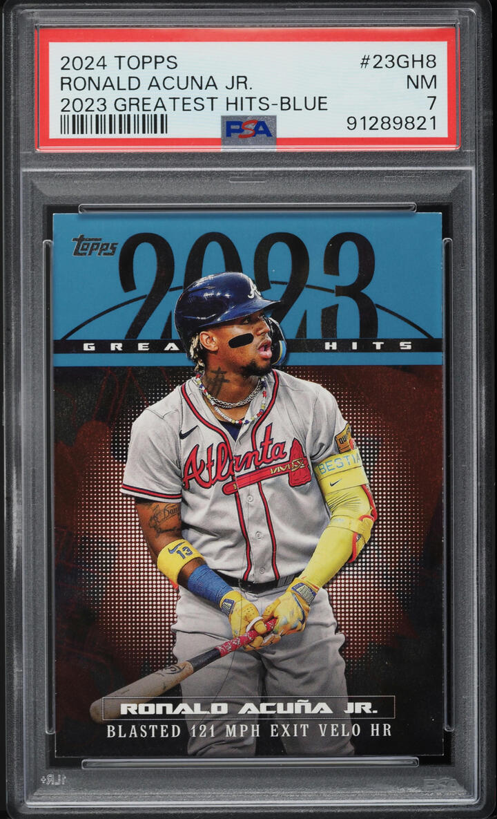 2024 Topps '23 Greatest Hits Blue Ronald Acuna Jr. #23GH-8 PSA 7 NRMT