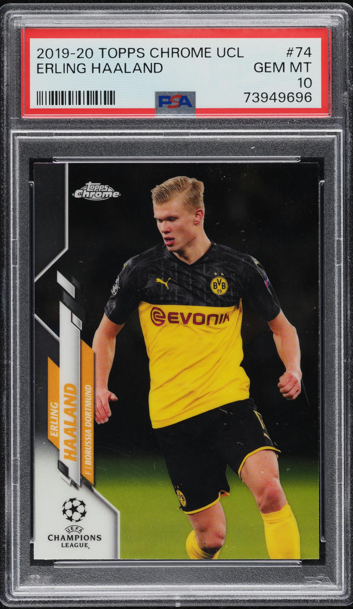 2019 Topps Chrome UEFA Erling Haaland ROOKIE #74 PSA 10 GEM MINT