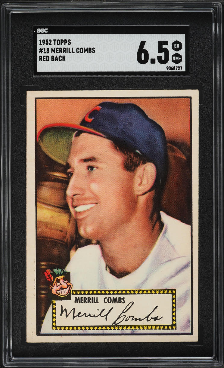 1952 Topps Merrill Combs RED BACK #18 SGC 6.5 EXMT+