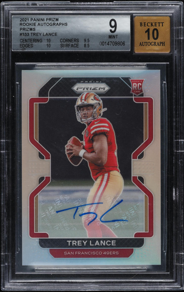 2021 Panini Prizm Silver Trey Lance ROOKIE AUTO #333 BGS 9 MINT