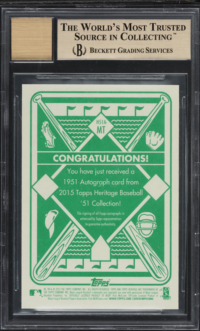2015 Topps Heritage '51 Collection Green Back Mike Trout AUTO /10 BGS 9.5 GEM