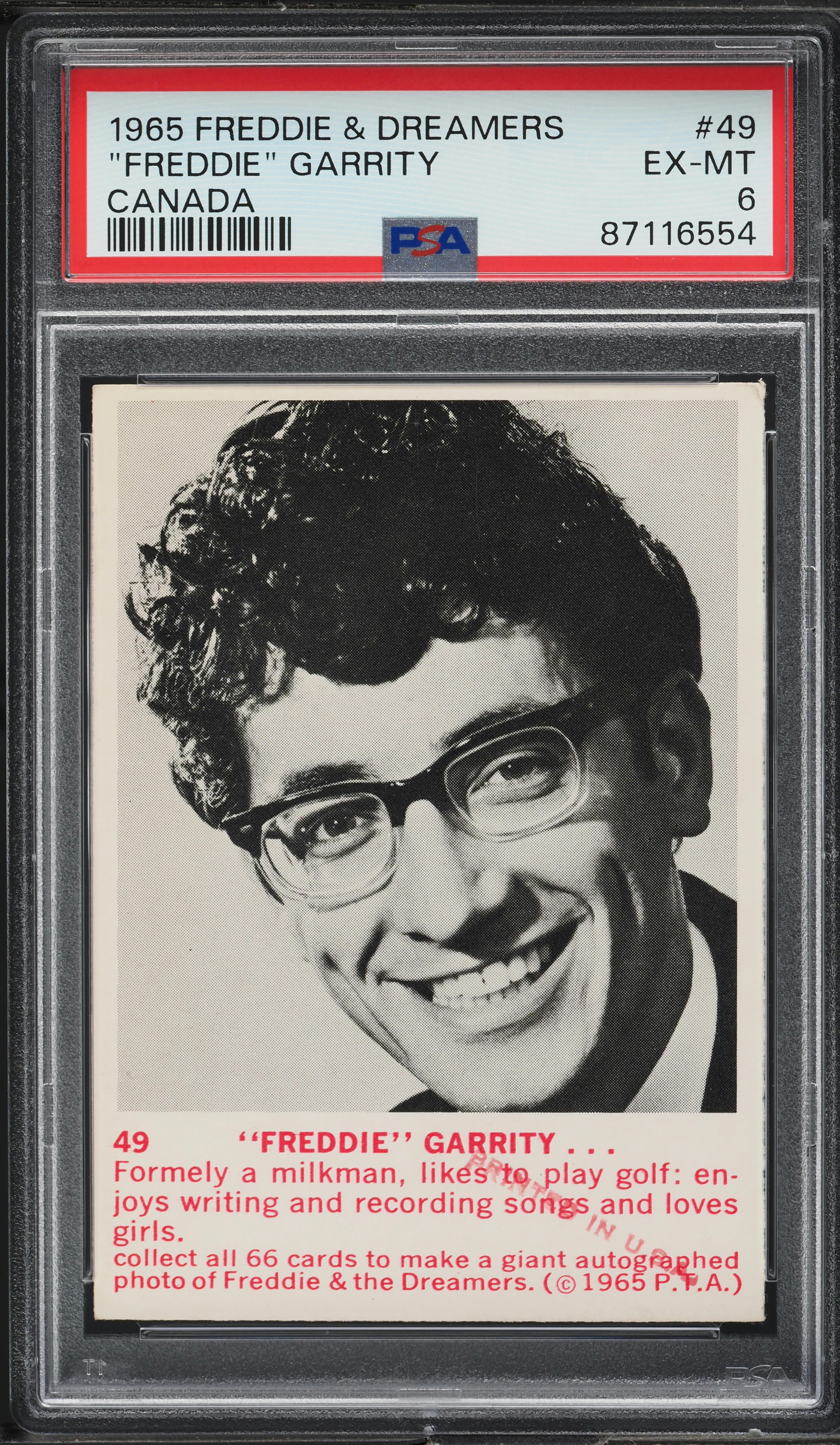 1965 Donruss Freddie & The Dreamers 