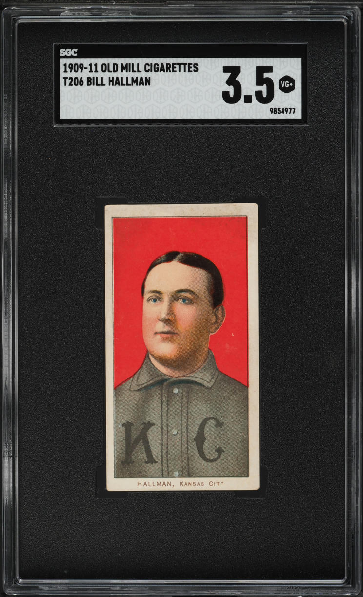 1909-11 T206 Bill Hallman OLD MILL SGC 3.5 VG+
