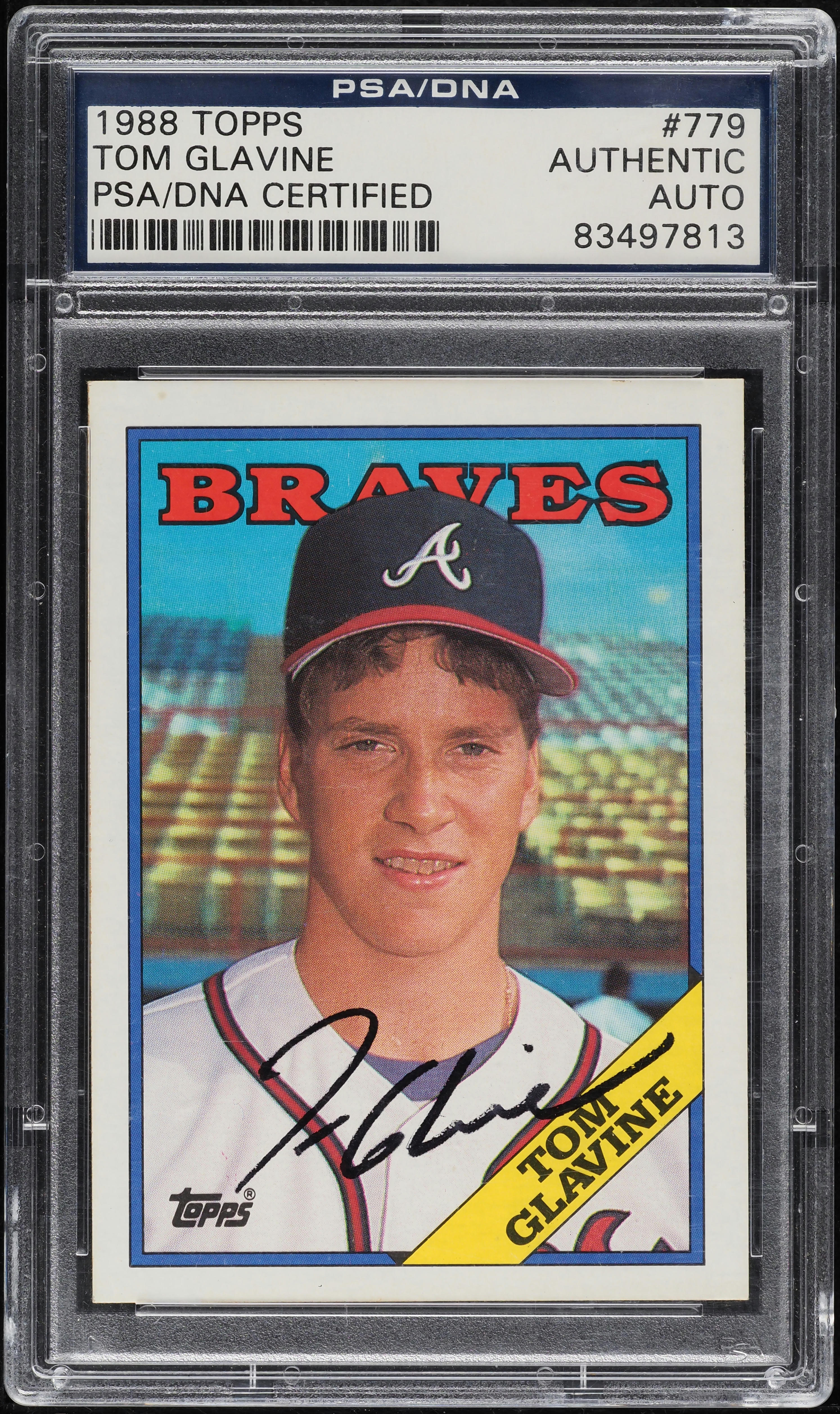 Topps Tom Glavine Baseball Autographed Sports Trading Cards