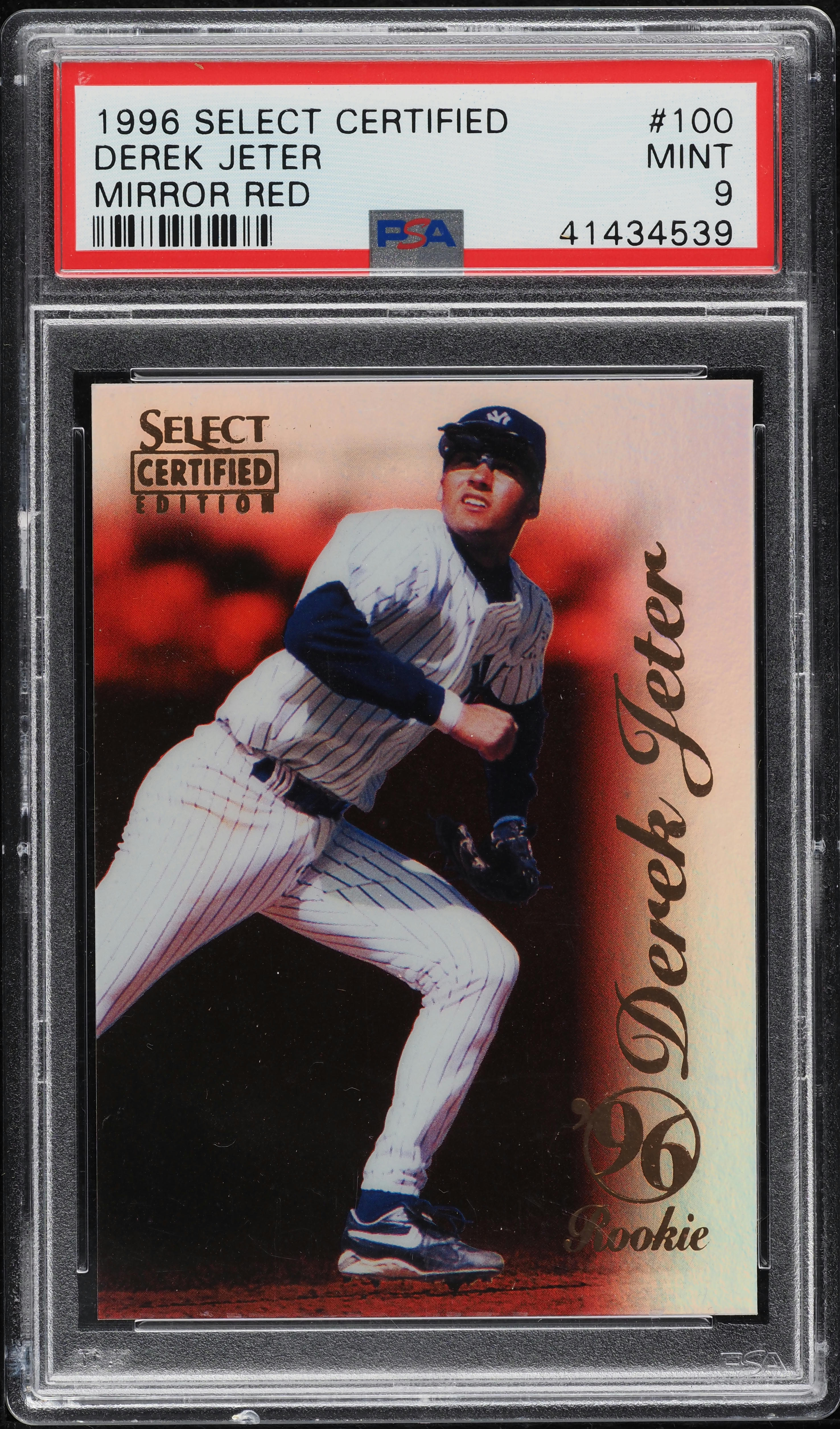 1996 Select Certified Mirror Red Derek Jeter ROOKIE #100 PSA 9