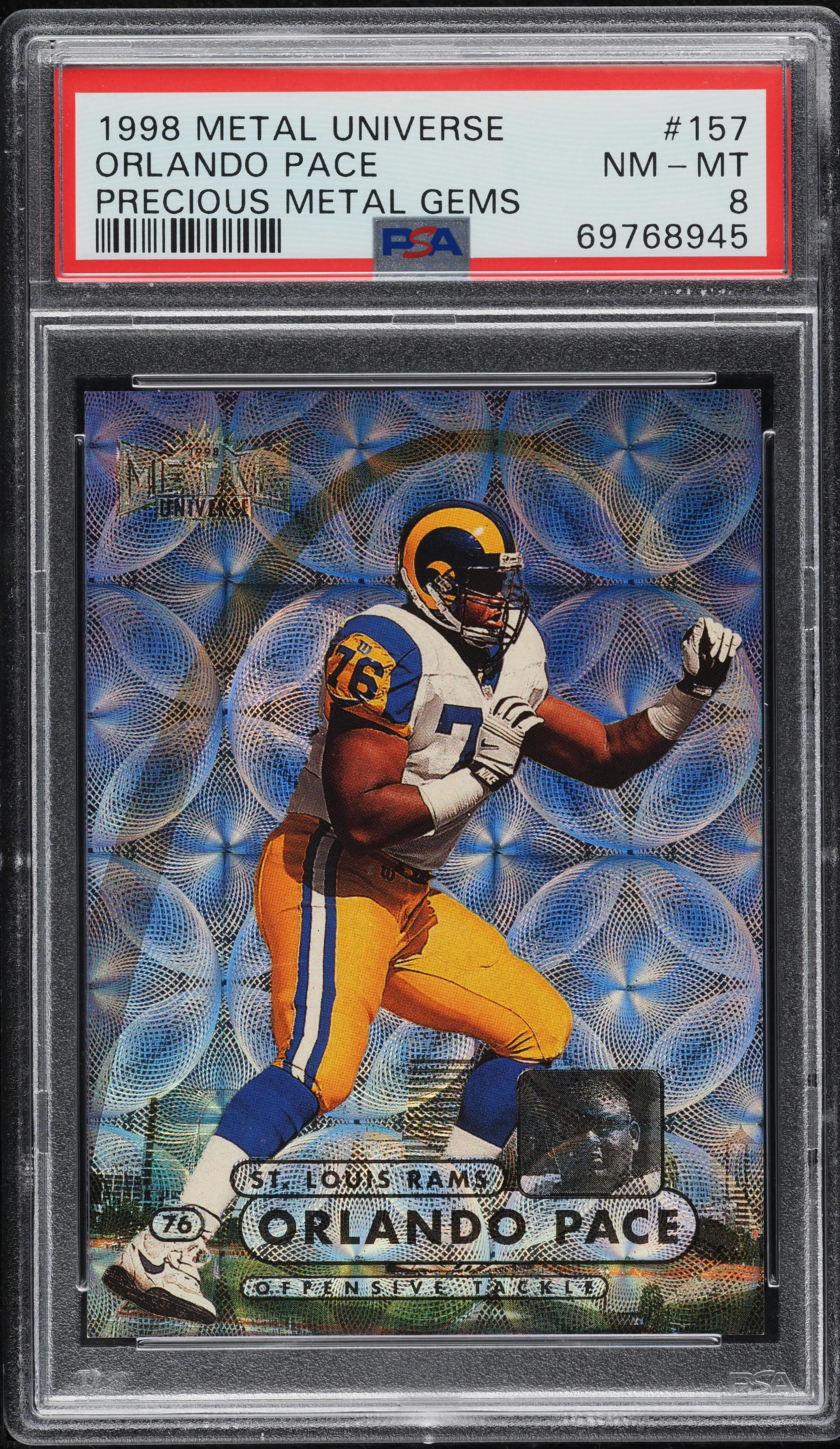 1998 Metal Universe Precious Metal Gems PMG Orlando Pace /50 #157