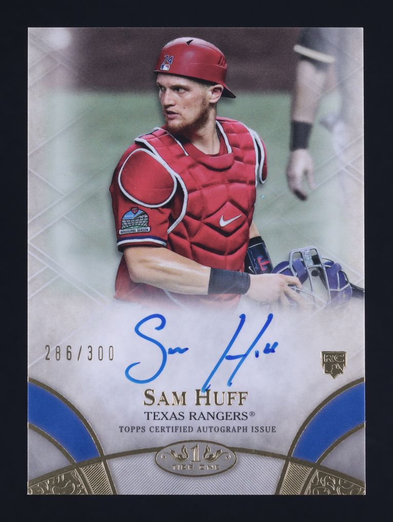 2021 Topps Tier One Break Out Sam Huff ROOKIE AUTO /300 #BOA-SHF MBA AUTH