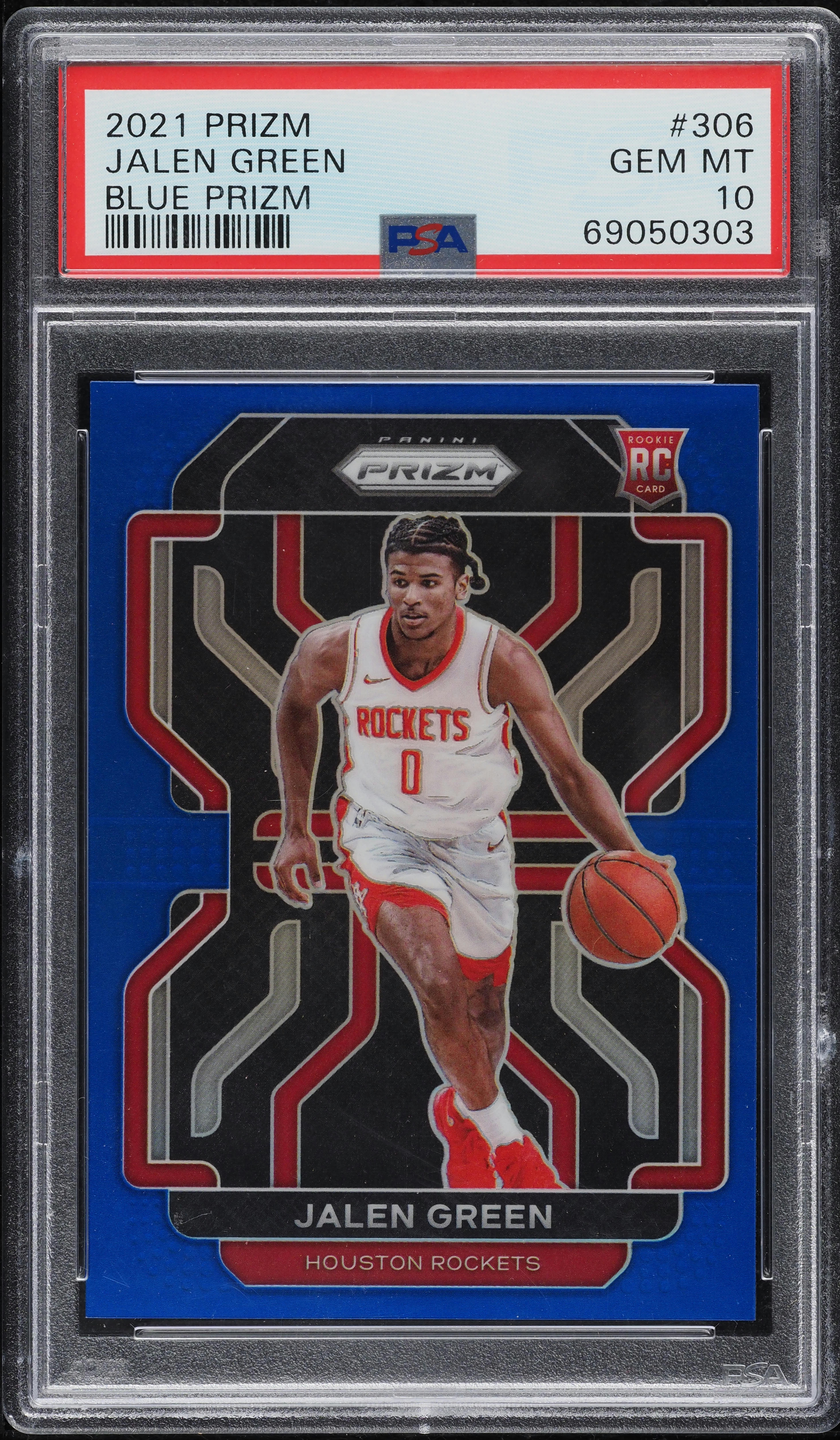 2021 Panini Prizm Blue Jalen Green ROOKIE /199 #306 PSA 10 GEM