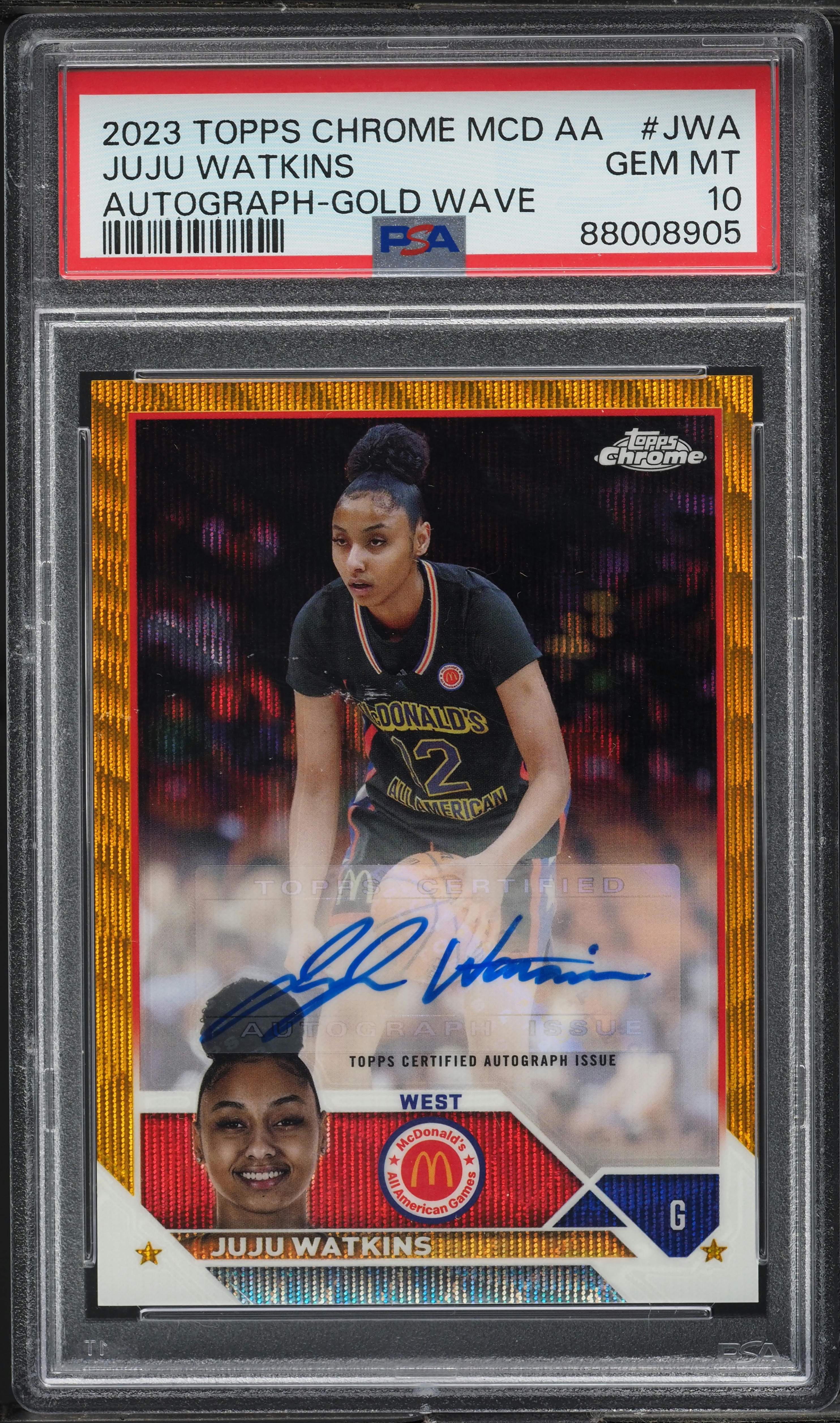 2023 Topps Chrome McDonald's A/A Gold Wave Juju Watkins ROOKIE