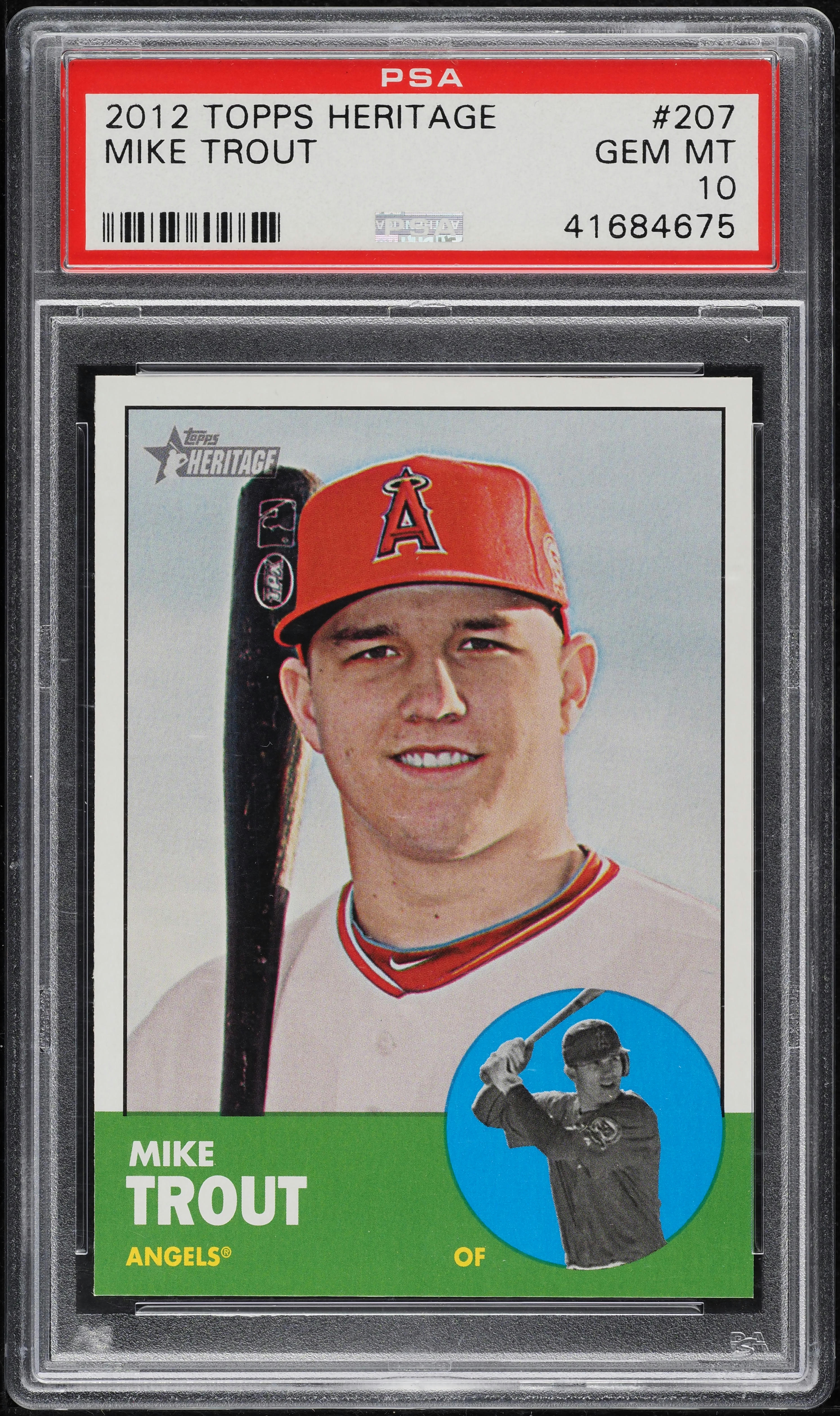 2012 Topps Heritage Mike Trout ROOKIE #207 PSA 10 GEM MINT on