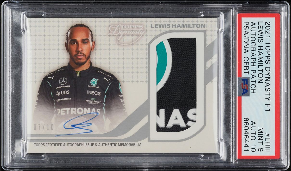 2021 Topps Dynasty Formula 1 Lewis Hamilton PATCH AUTO DNA 10 /10 