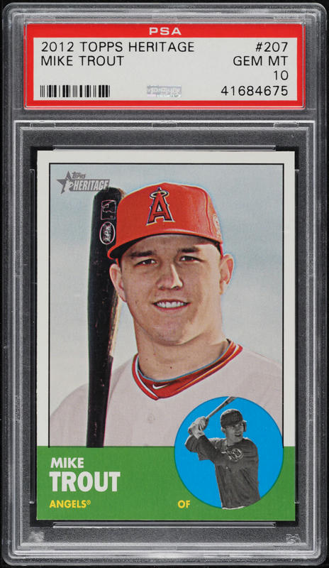 2012 Topps Heritage Mike Trout ROOKIE #207 PSA 10 GEM MINT on