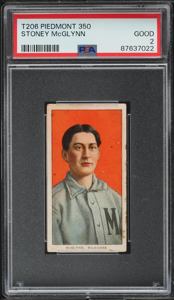 1909-11 T206 Stoney McGlynn PIEDMONT PSA 2 GD