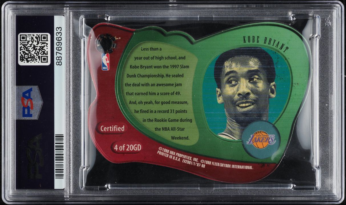 1997 Skybox E-X2001 Gravity Denied Die-Cut Kobe Bryant #4 PSA 8 NM