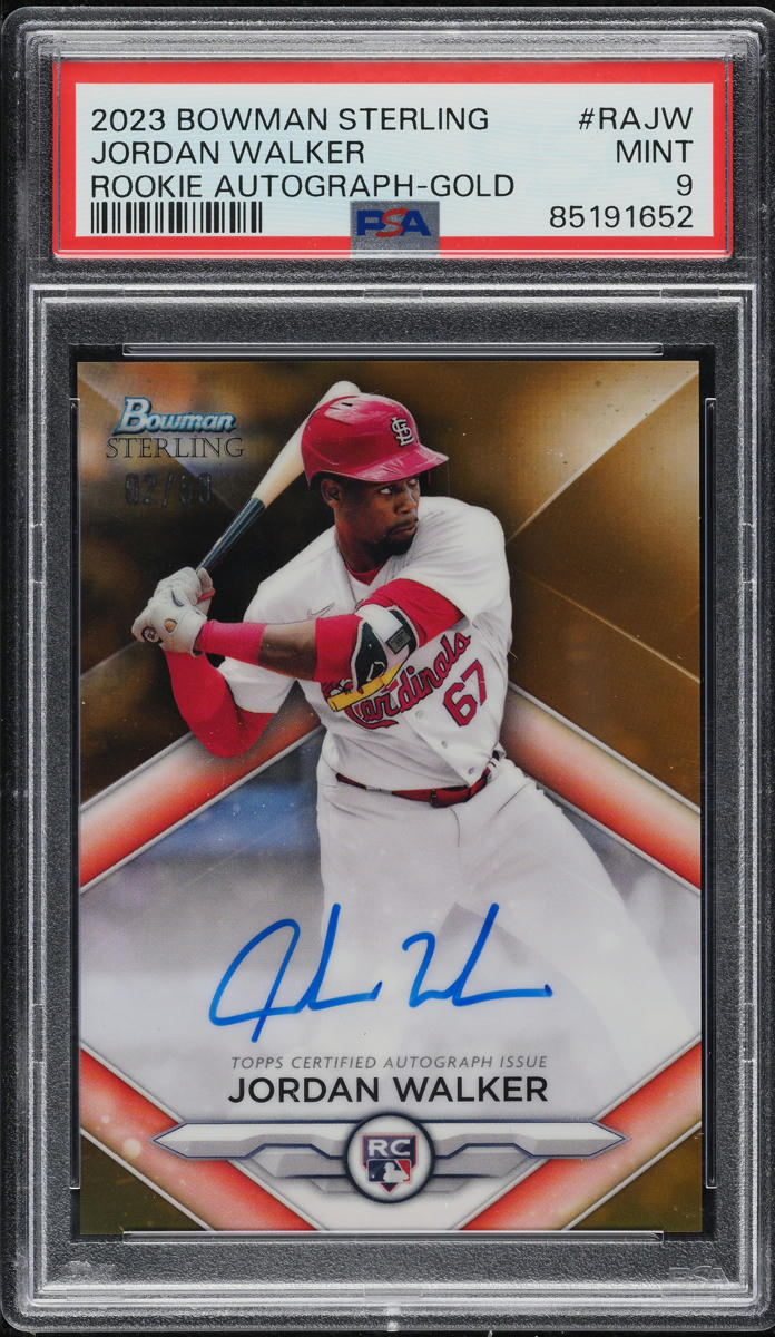 2023 Bowman Sterling Gold Jordan Walker ROOKIE AUTO /50 #RAJW PSA