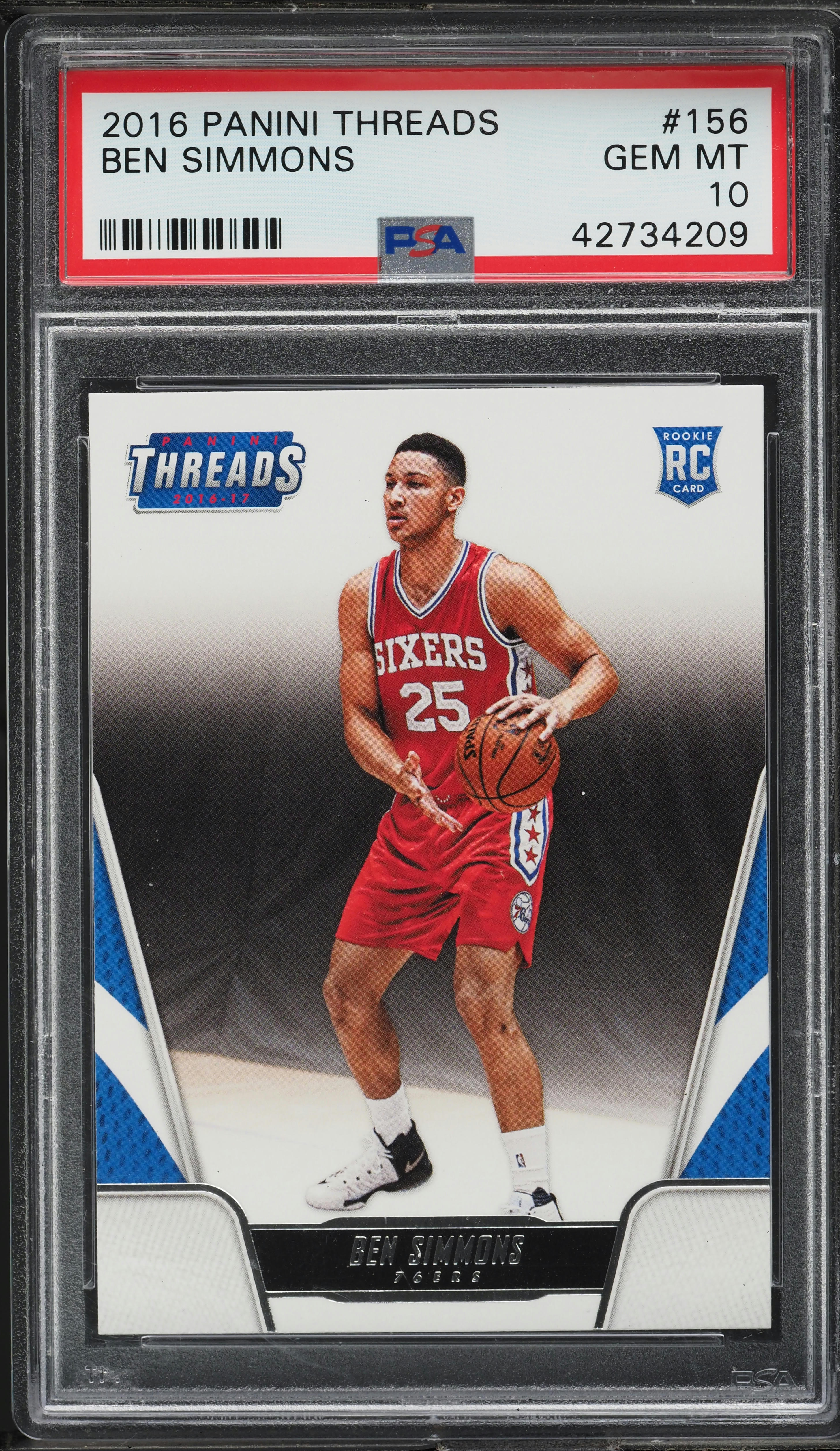 2016 Panini Threads Ben Simmons ROOKIE #156 PSA 10 GEM MINT on