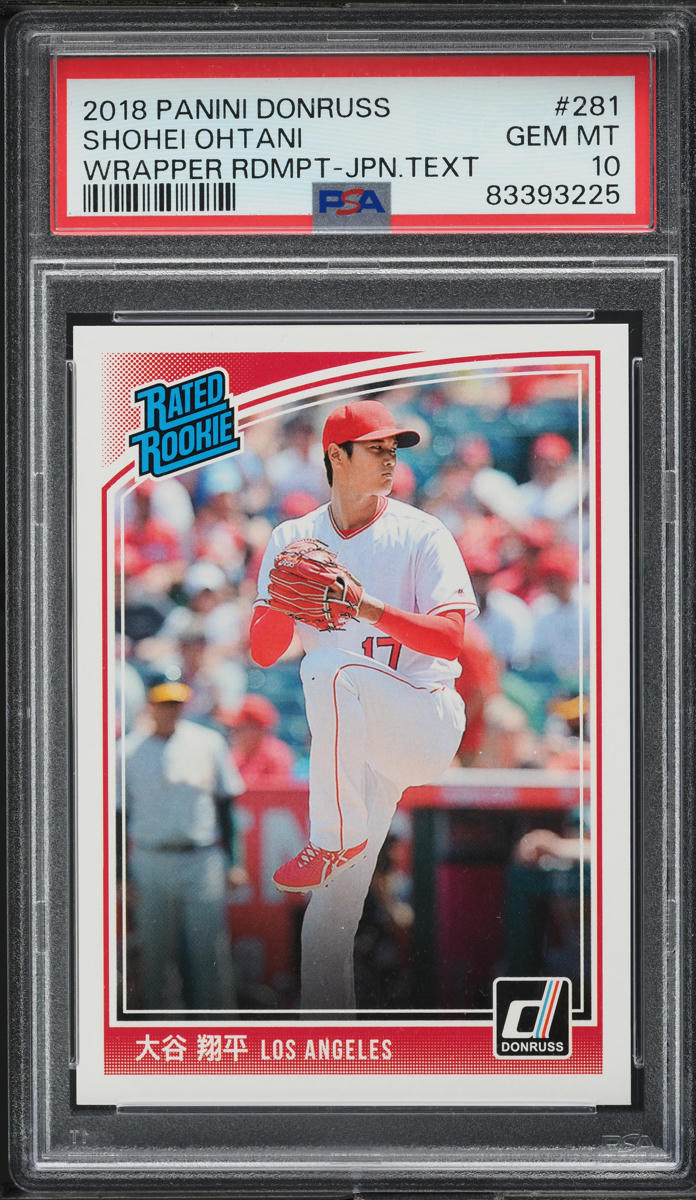 2018 Donruss Wrapper Redemption Japan Text Shohei Ohtani ROOKIE #281 PSA 10 GEM