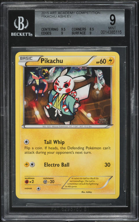 2015 Pokemon XY Art Academy Competition Xime Pikachu #25 PSA 8 NM