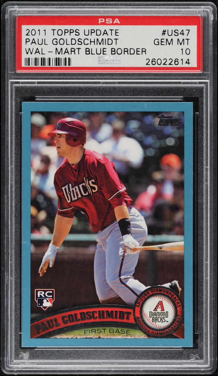2011 Topps Update Wal-Mart Blue Border Paul Goldschmidt ROOKIE #US47 PSA 10 GEM