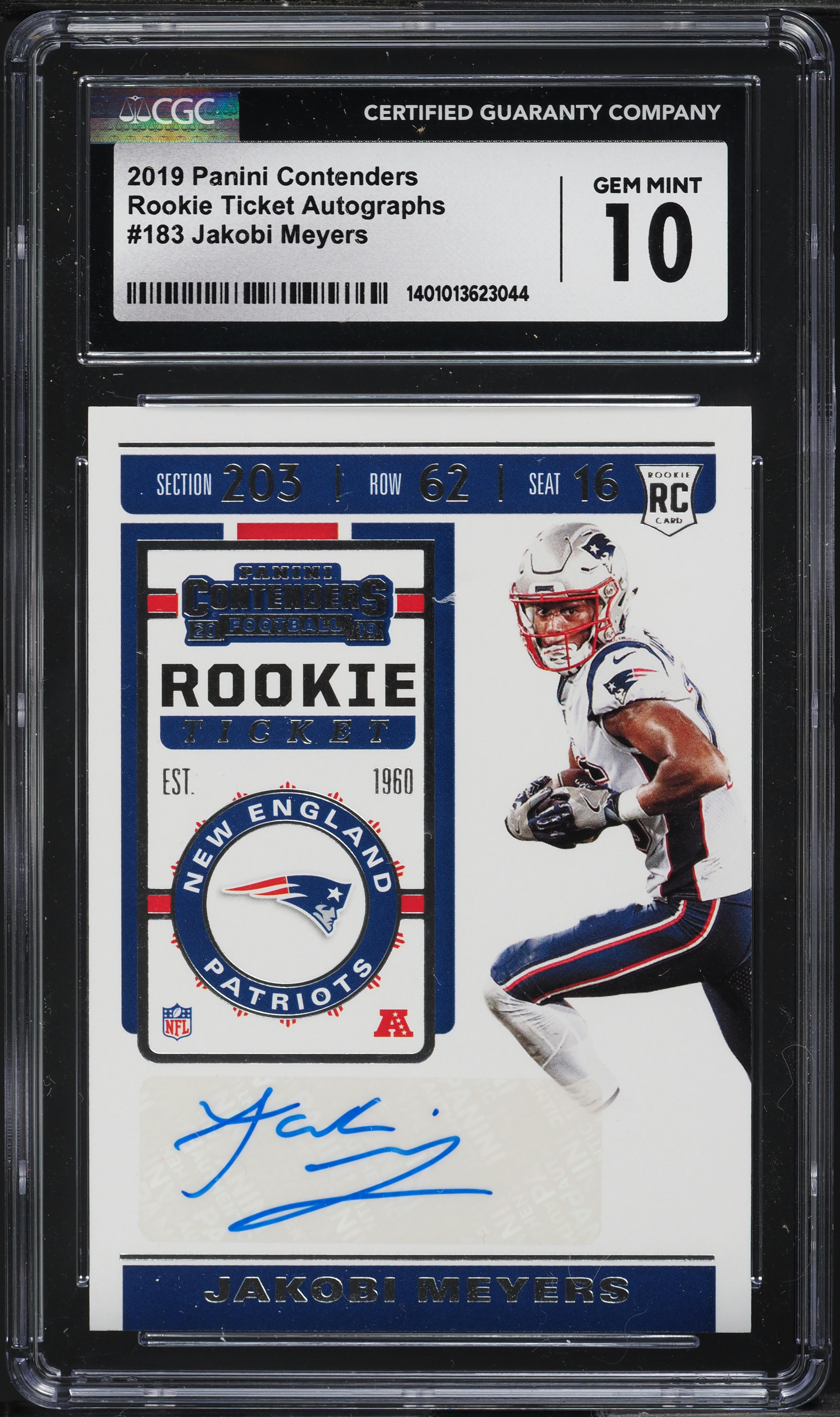 2019 Panini Contenders Ticket Jakobi Meyers ROOKIE AUTO #183 CGC