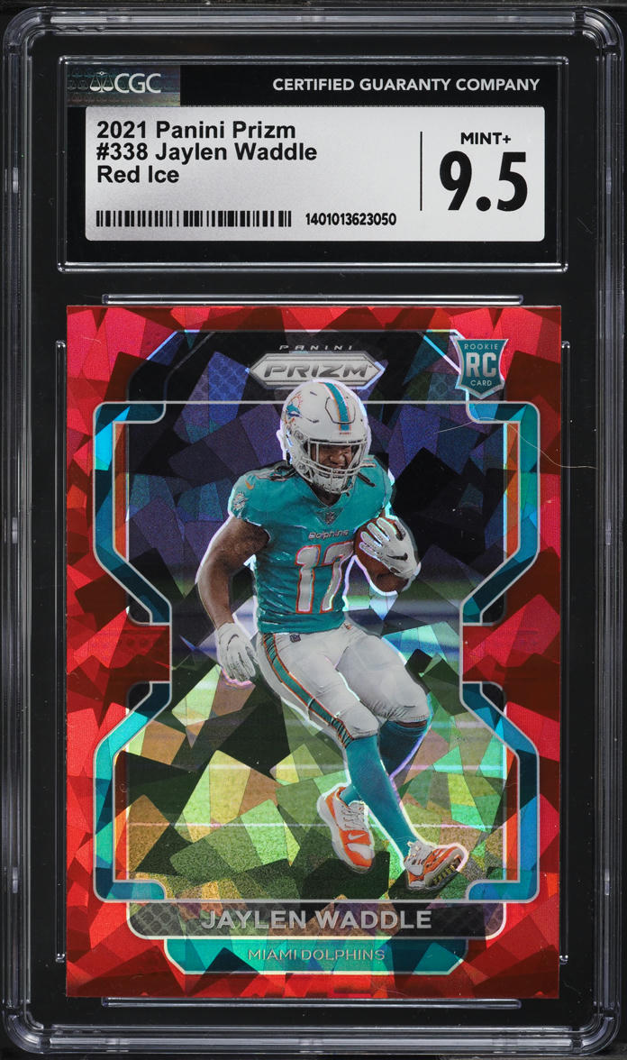 2021 Panini Prizm Red Ice Jaylen Waddle ROOKIE #338 CGC 9.5 MINT+